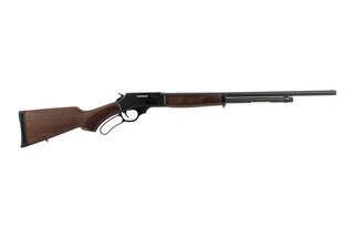 Henry 410 lever action rifle features a 24 inch barrel